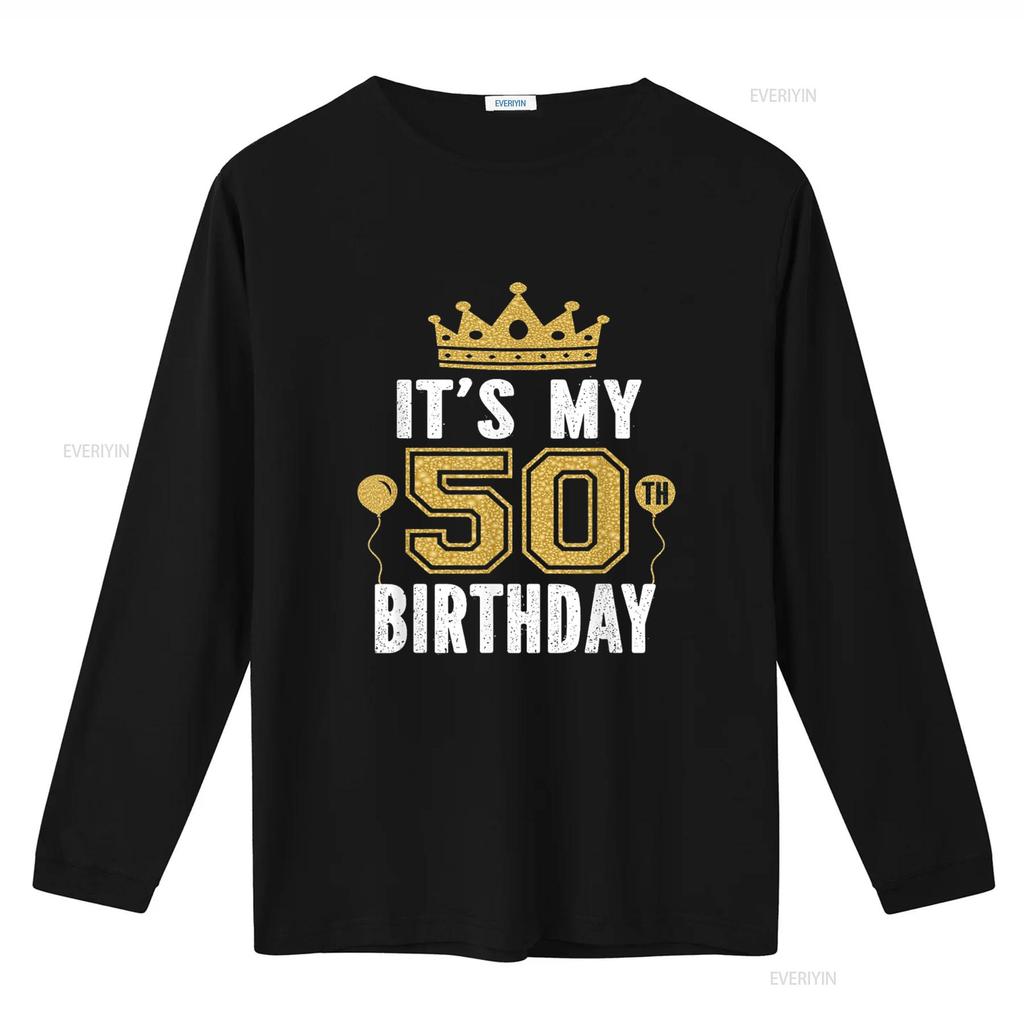 Это мой 50-й день рождения Для мужчины и женщины 50 лет Футболка винтажная стираная Топ для повседневной носки с принтом Стильный Унисекс