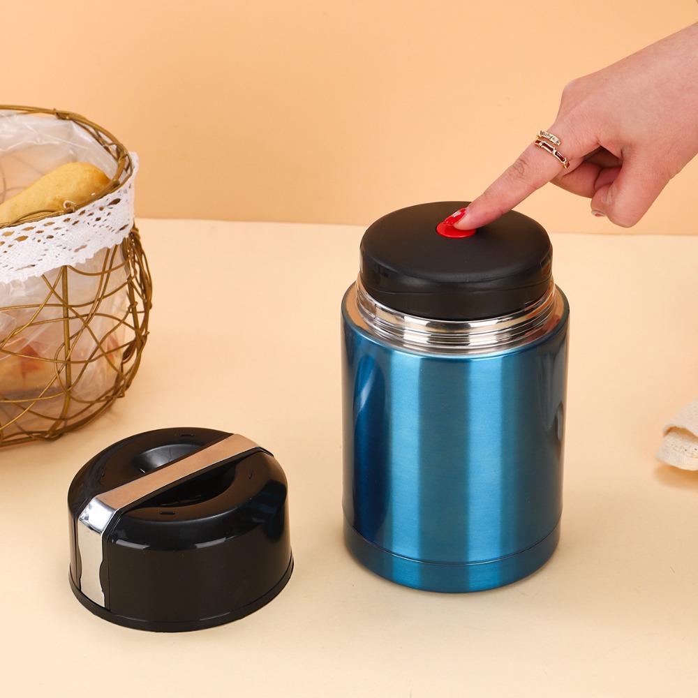 800ml Insulated Soup Jar Stainless Steel Large Capacity Thermal Cup Double Layer Foldable Handle Vacuum Flask Porridge