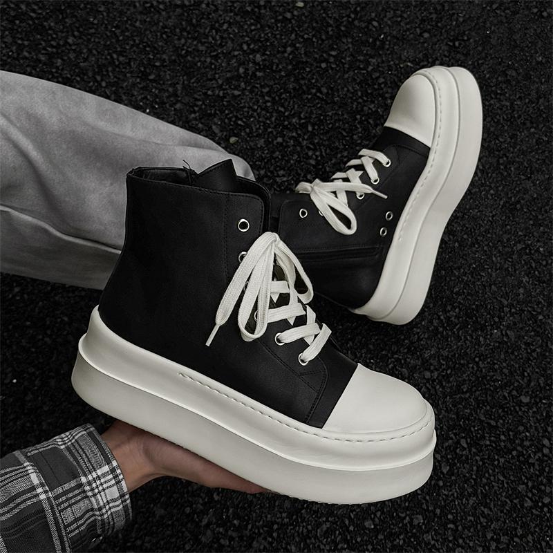 Fashion Leather Shoes For Man Platform Genuine Leather Big Size Shoes High Quality Designer Formal Platform Casual Shoes Outdoor