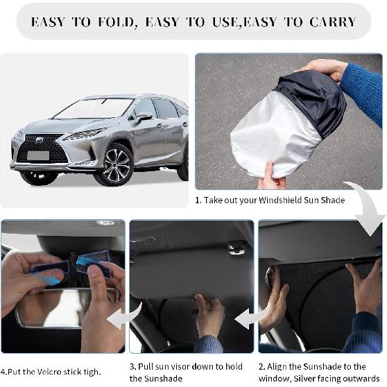 Sun Shade Sunshade for Lexus RX Windshield Cover, 4-Layer Front Window Shade Custom Fit 2016-2022 RX 350, RX 350 F Sport, RX 350L Sun Visor 240T