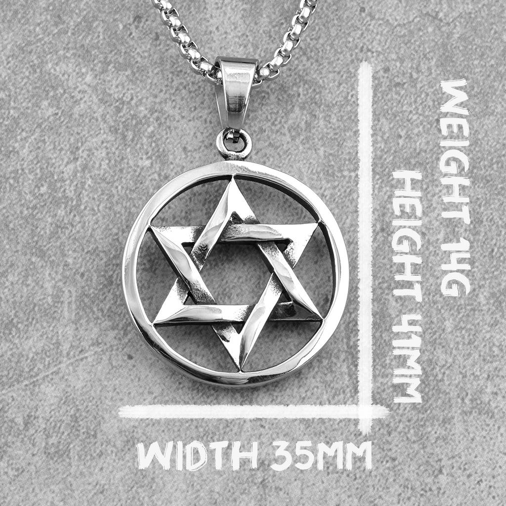 Hexagram Star Islam Stainless Steel Men Necklaces Pendants Chain Simple for Boyfriend Male Jewelry Creativity Gift Wholesale
