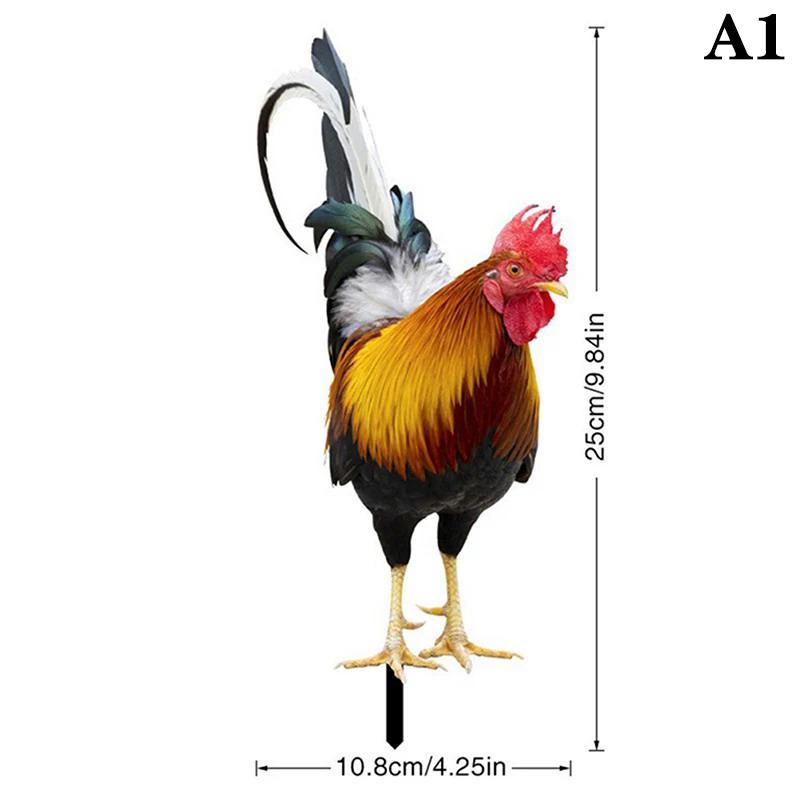 Garden Rooster Statue Chicken Sculpture For Yard Decor Weatherproof Hen Figurine For Patio Backyard Home Outdoor Decoration