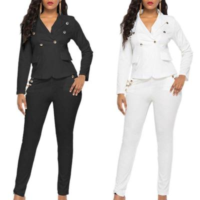 Повседневный модный женский костюм, комплект из 2 предметов