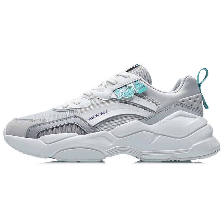 Li Ning Zhu Long Fabric Synthetic Leather Shock Absorbing Non-Slip Wear-Resistant Breathable Lightweight Low-Top Sports Casual Shoes AGCR053-3