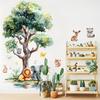 Cartoon Child Wall Stickers Forest Animal Big Tree Wall Decal Living Room Bedroom Kids Room Nursery Home Wall Decoration Mural