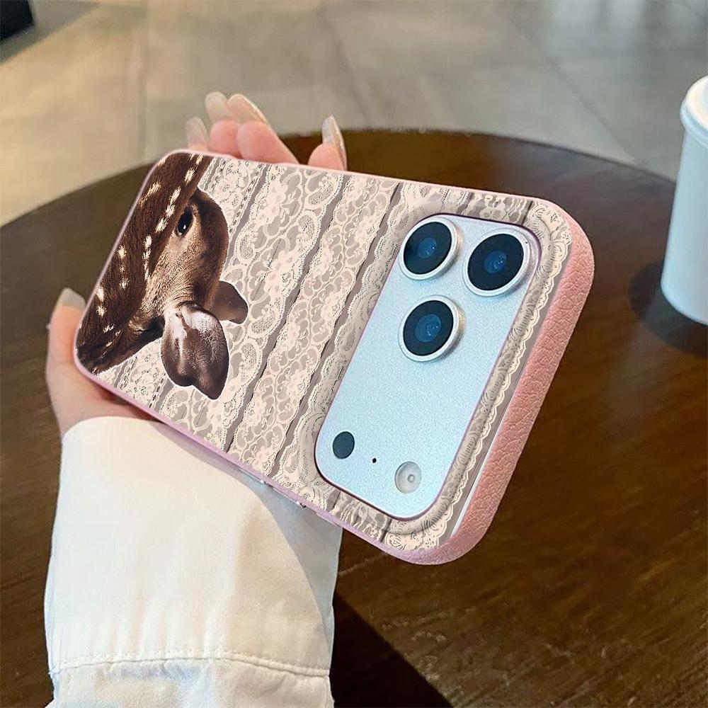 Силиконовый чехол для телефона с узором из кружевного оленя для iPhone 17 Pro Max 11 12 13 14 15 16 Pro 17 Air 15 14 Plus X XS XR Мягкая крышка
