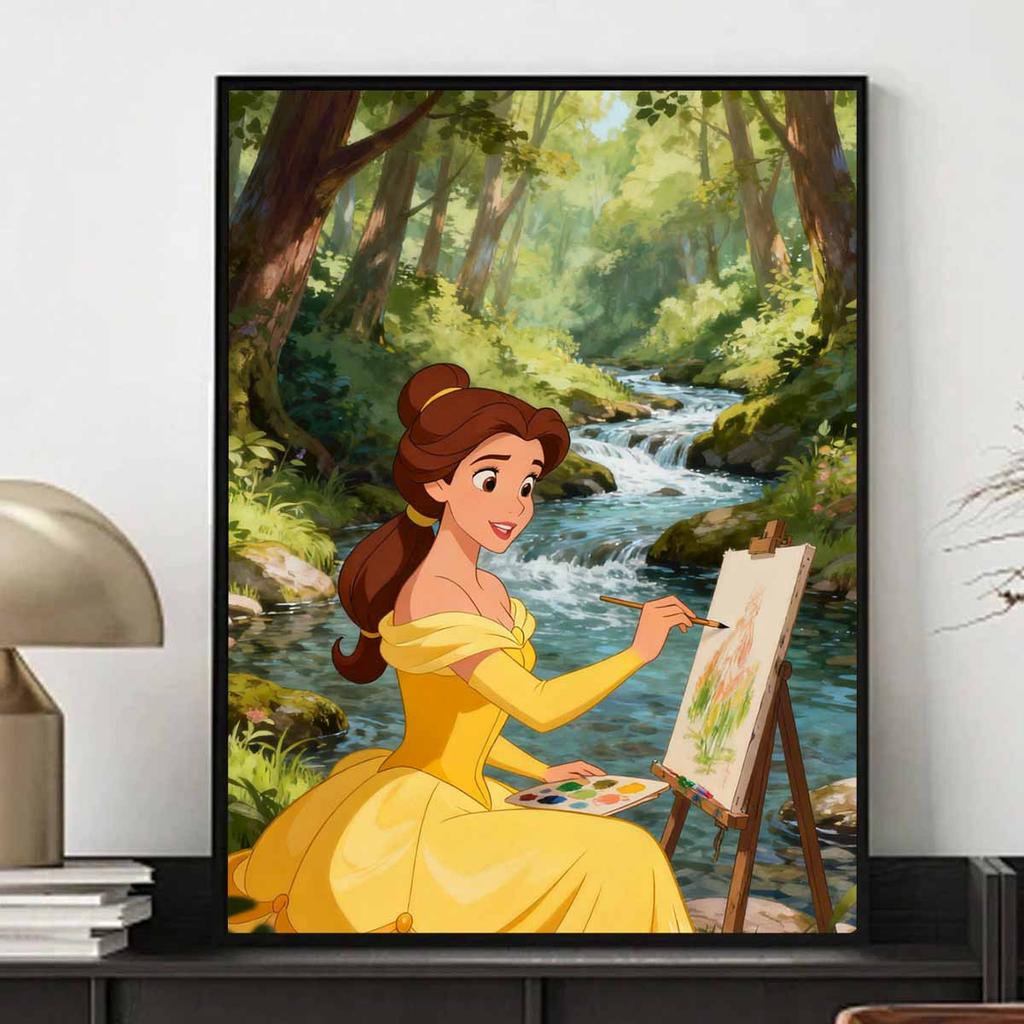 Disney Belle painting in forest 5D handmade diy diamond painting, home wall decoration