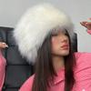Модная Пушистая Меховая Женская Зимняя Шапка Теплая Защита Ушей Снежная Лыжная Шапка Женская Повязка на Голову из Искусственного Меха Лисы Шапка Ветрозащитная Русская Шапка