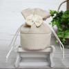 10Pcs Cotton Drawstring Gift Bag Cute Drawstring Round Bottom Candy Bag Butterfly Knot Heart-shaped Handmade Canvas Candy Bag