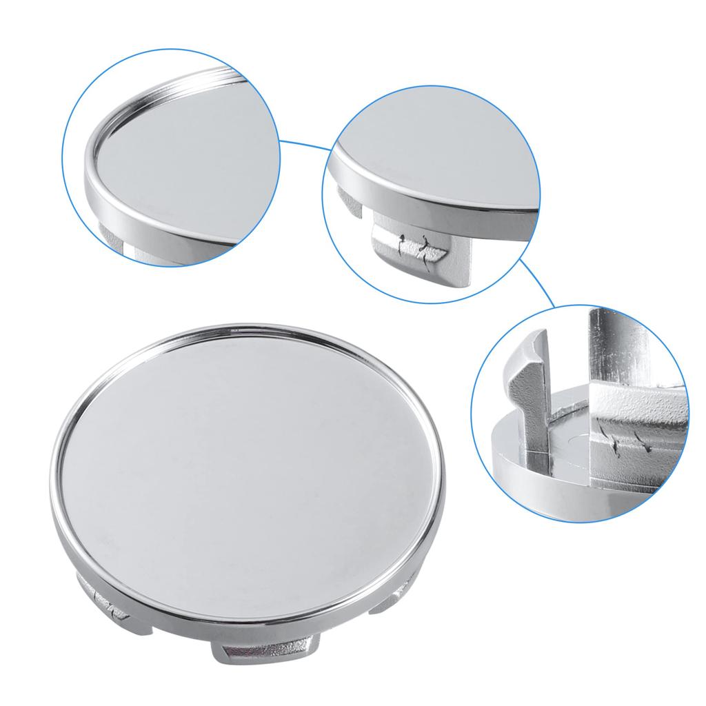 ACROPIX Крышка ступицы обода колеса 53 мм 6 зажимов серебристый тон 4 шт.