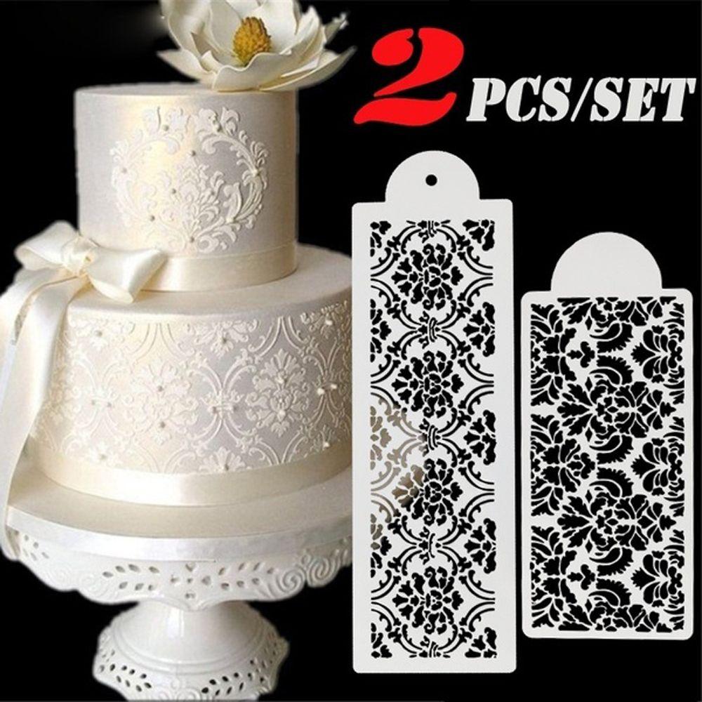 Sugarcraft DIY Template Cake Damask Lace Border Cake Decorating Tool Cupcake Stencil Fondant Mold