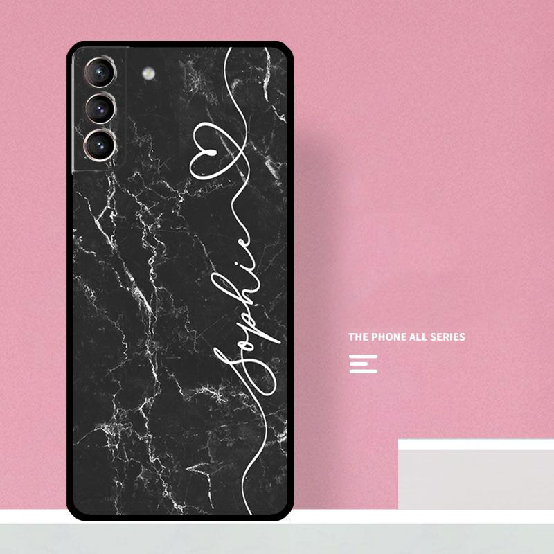 Персонализированный Мраморный Чехол с Именем на Заказ Для Samsung Galaxy S23 S22 Ultra Plus S8 S9 S10 Plus Note 10 20 S21 FE S20 FE Чехол