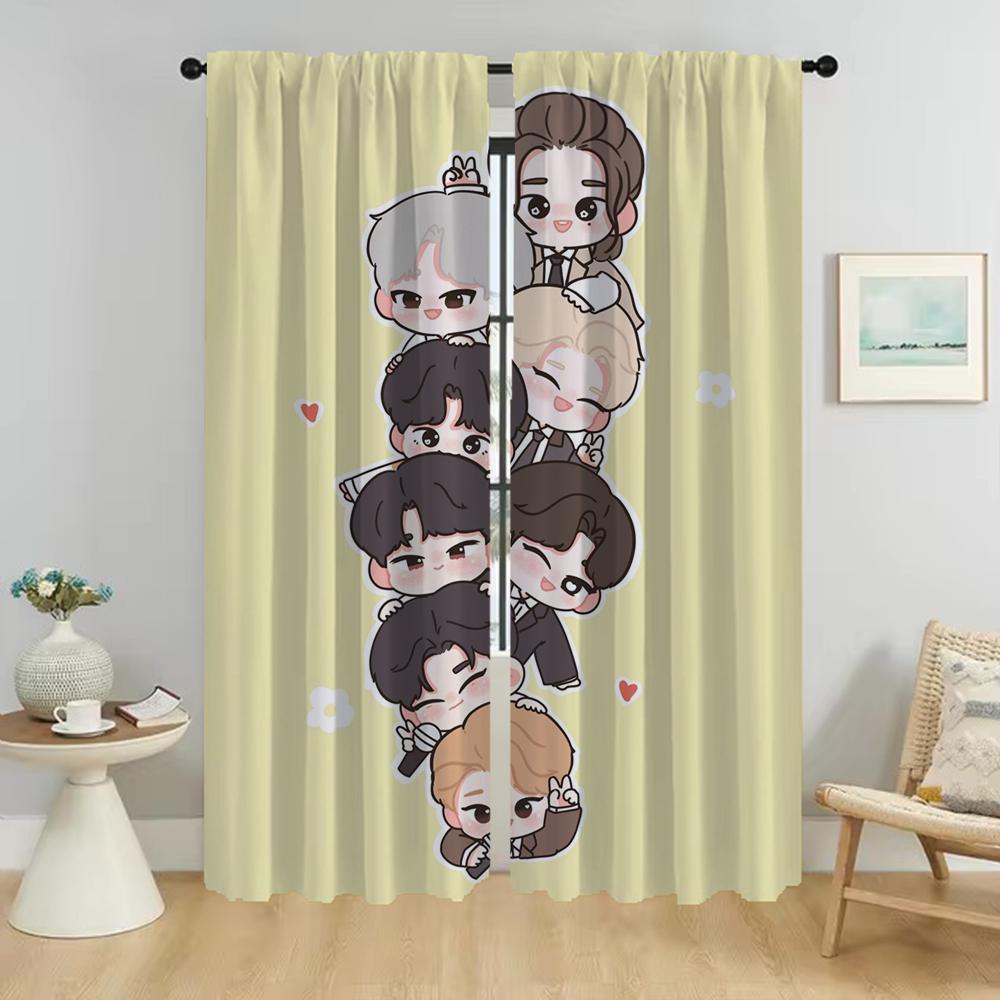 Современные шторы для гостиной, 2 шт., тюль KPOP-straykides для спальни, украшение на Хэллоуин, затемняющие шторы, перегородка