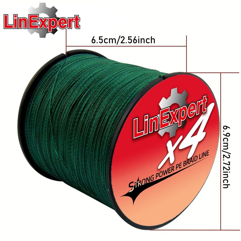 Плетеная леска LinExpert 300 м, 4-жильная, из высокопрочного материала Dyneema PE, Супер износостойкая и с гладким забросом.