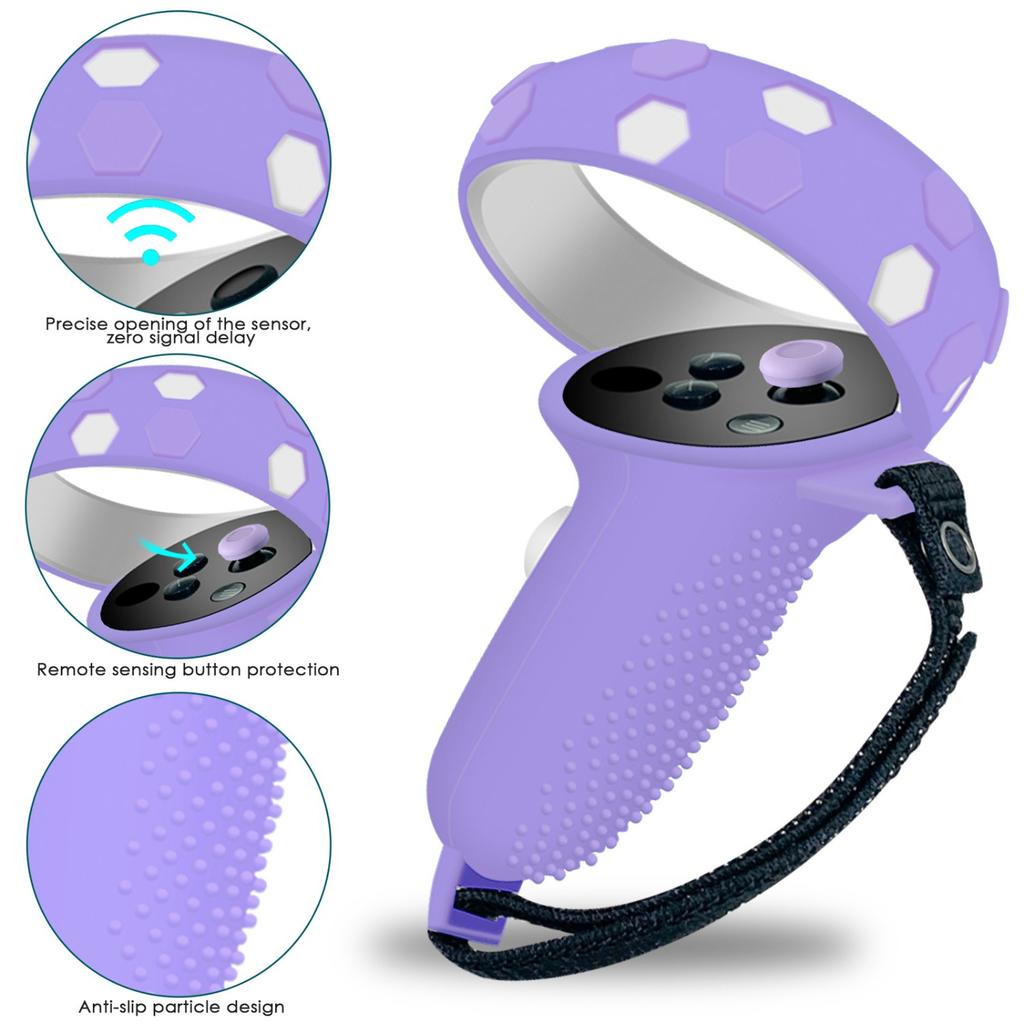 Совместимо с аксессуарами Oculus Quest 2, Силиконовая маска для лица VR, Защитный чехол для VR, Совместимо с чехлами-рукоятками для контроллеров Quest 2 Touch