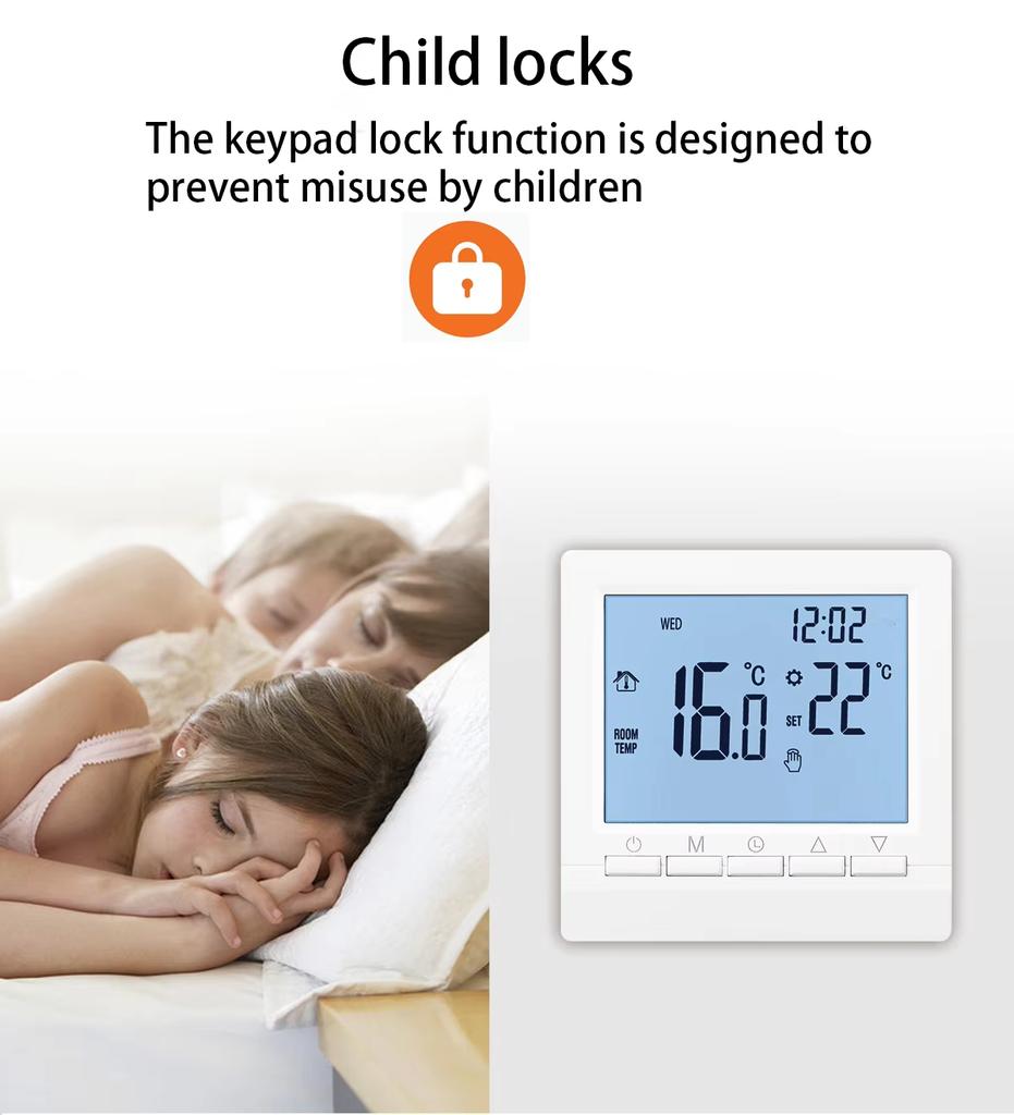 Programmable Temperature Controller Room Thermostat Digital LCD Display Touch Screen Controller Floor Heating Gas Boiler