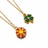 2pcs Stainless Steel Enamel Flower Charm Plant Sunflower Rose Daisy Necklace Bracelet Pendant Component DIY Craft Jewelry Making