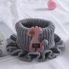 Knitted Scarf Cartoon Giraffe Ruffle Neck Girls Kids Warm Scarves Collar Circle Outdoor Winter Scarfs