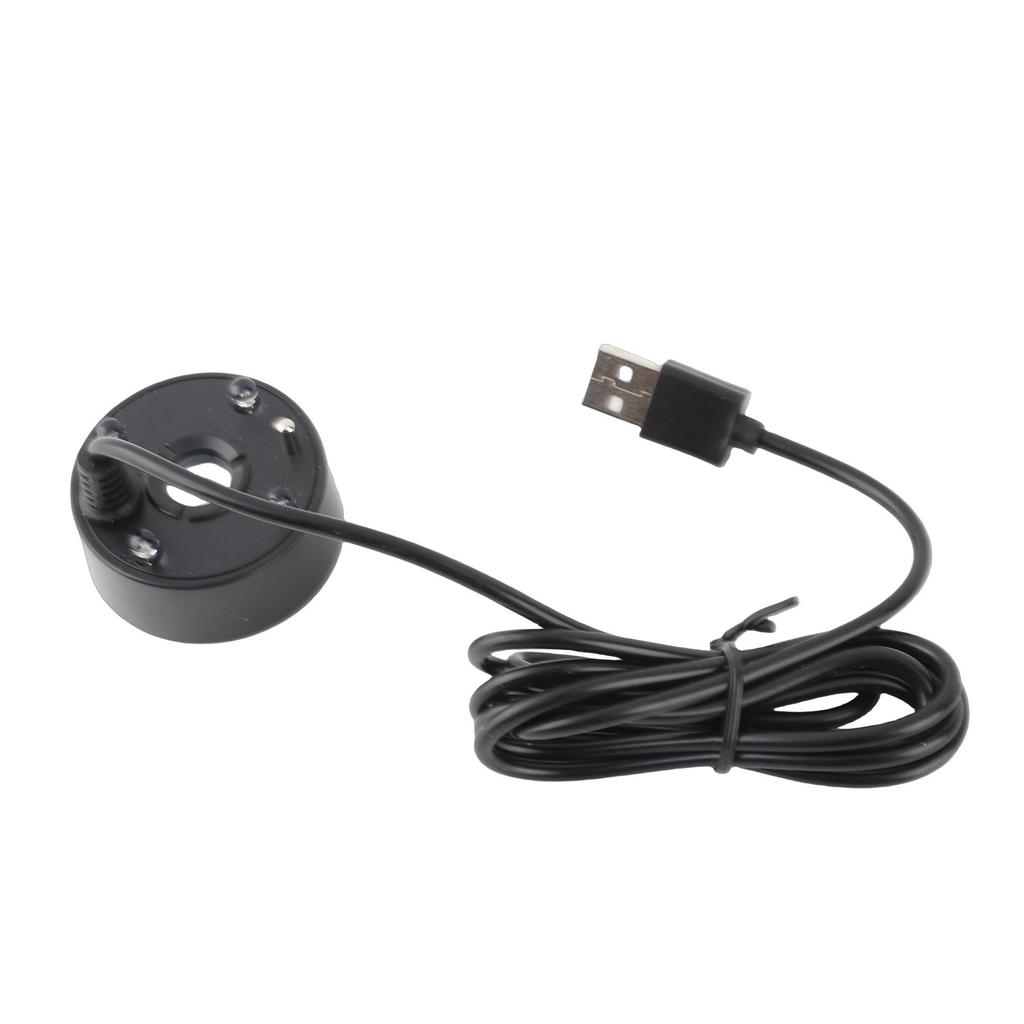 Увлажнитель тумана USB с цветной светодиодной подсветкой 5 В Ультразвуковой распылитель для фонтана, пруда, альпинария, аквариума, раковины Черный