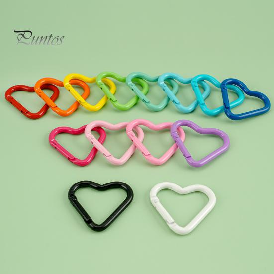 12 шт. карабинов в форме сердца, прочный сплав, брелок, зажим, пружинный крючок, пряжка для рюкзака, бутылка для воды, аксессуары для кемпинга на открытом воздухе