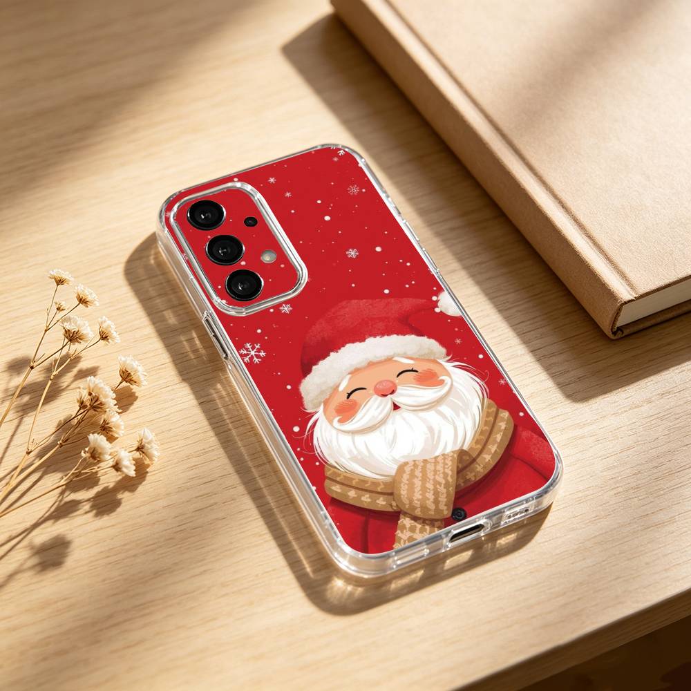 Christmas Santa Claus phone Case For Samsung S25,24,21,22,23,30,Ultra,20,Plus,Fe,Lite,Note Transparent Cover