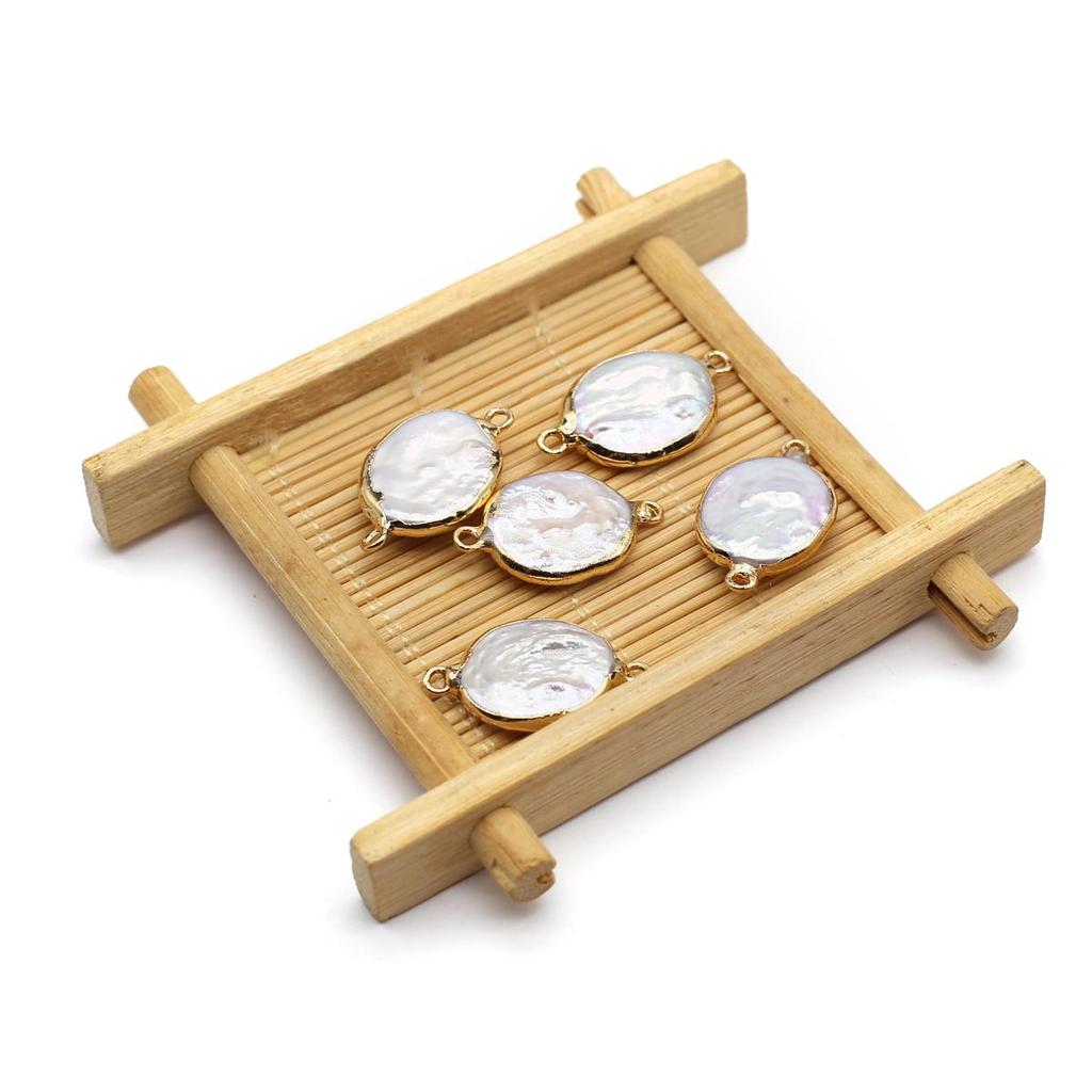 1 шт/2 шт барочный жемчужный соединитель пресноводный жемчуг круглый соединитель для изготовления ювелирных изделий своими руками серьги ожерелье аксессуар