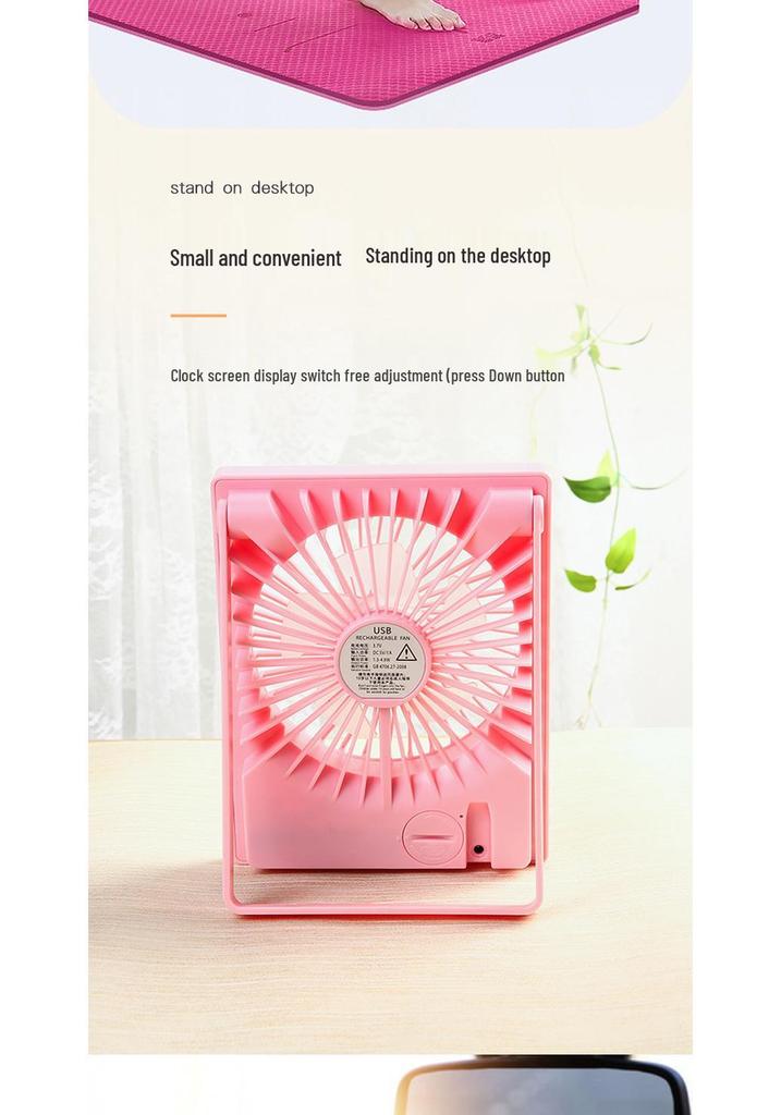 USB Rechargeable Mini Desktop & Handheld Fan - Long Battery Life, Ideal for Outdoor Use & Students