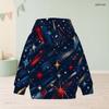 Girls Long Sleeve Hoodie Firework Printed Red Navy Gold Casual Pullover