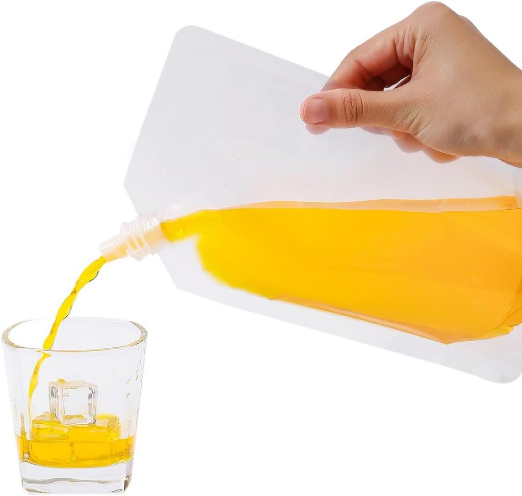 Прозрачные пластиковые фляги и многоразовые пакеты для напитков, герметичные для путешествий, занятий спортом на открытом воздухе, бега, для любителей концертов, 8 унций, 16 унций, 32 унции