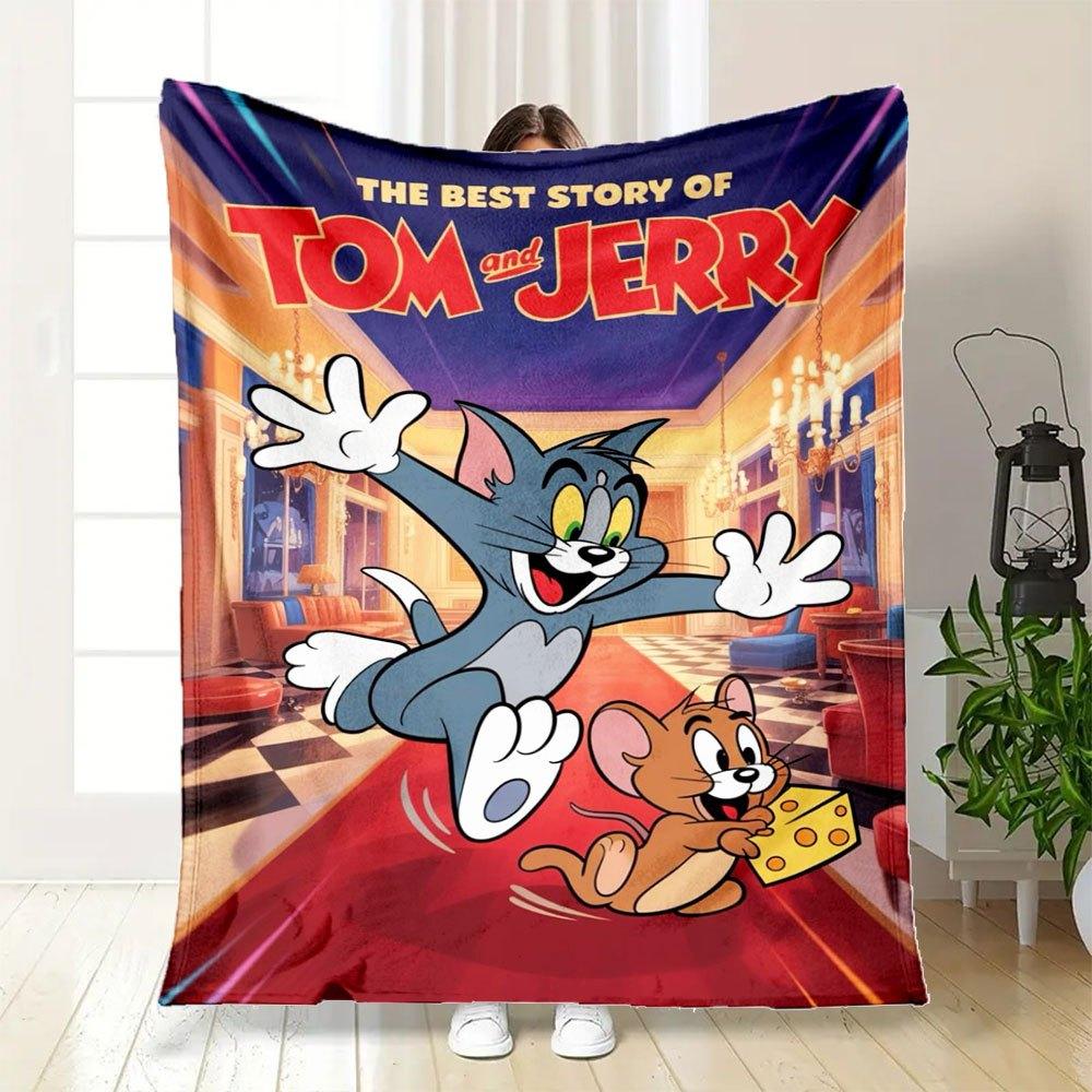 The Best Story of Tom & Jerry: Classic Cartoon AdventuresBlanket Flannel Throw Blanket for Sofa, Bed, Travel, Camping, Office