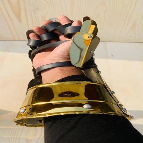 Средневековые стальные готические рыцарские золотые перчатки, функциональные рукавицы боевого воина, бронированные перчатки, акценты крестоносца, рождественский подарок