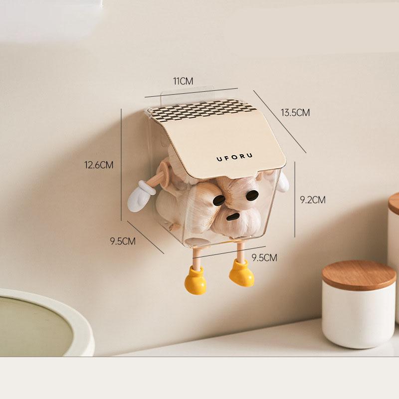 Корзина для хранения на кухне Прозрачная коробка для хранения овощей и фруктов Органайзер для специй Настенный контейнер для еды с имбирем и чесноком Кухонные гаджеты