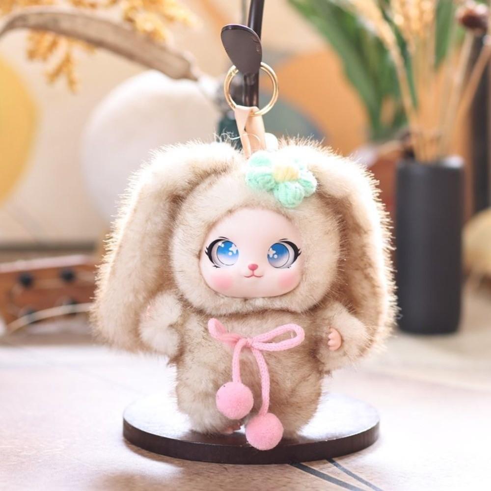 Ornaments Rabbit Doll Figures Leopard Print Bunny Plush Doll Pendant Car Decor