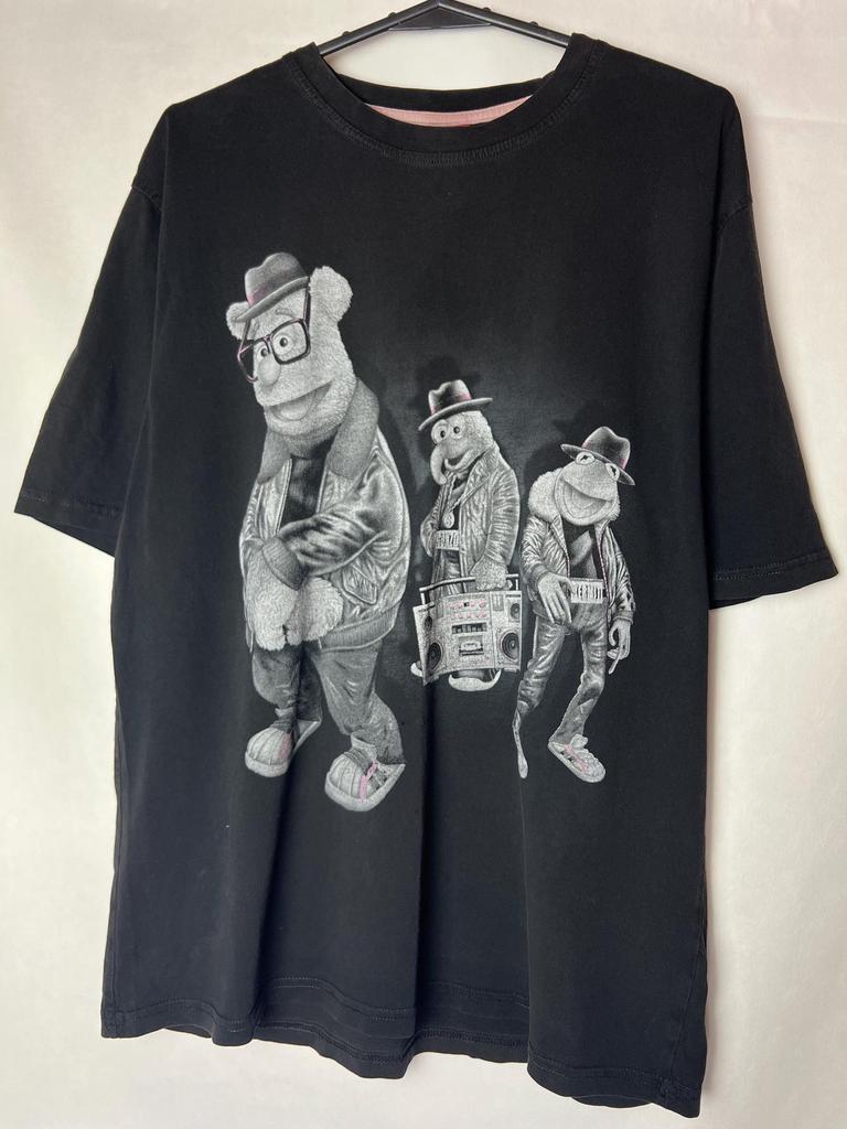 Vintage Run DMC Muppets Shirt Mens Medium Black 90s Sesame Street Hip Hop Shirt streetwear Y2K old school rap vintage style