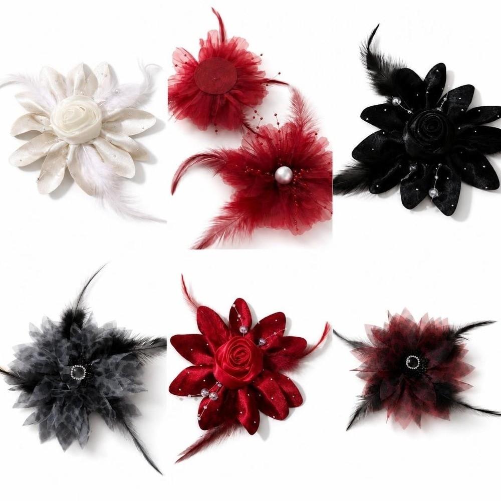 Feather Decor Pearl Feather Hair Accessory Pearl Embellishment DIY Craft Hair Ornament For Women