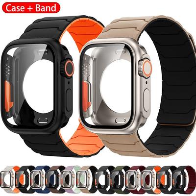 Чехол+Ремешок Для Apple Watch 41 40 44 45 42 46мм Магнитный ремешок защитная пленка Для iwatch Серии 11 10 987 SE 654 Превратить в Ultra
