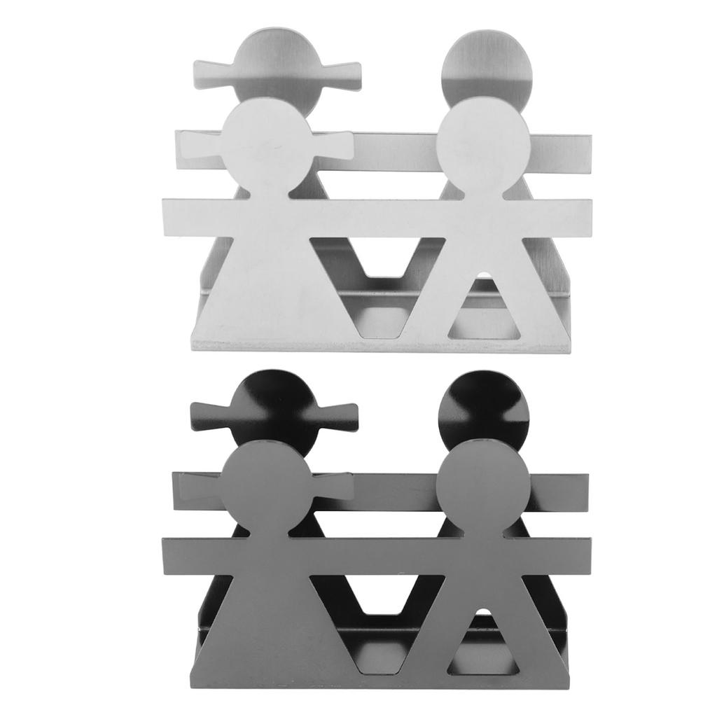 Вертикальный держатель для салфеток «Мальчик и девочка» с ажурным узором из кованого железа, вертикальный держатель для салфеток на столе 