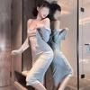 Чистое Желание Ремень Bodycon Короткое Платье Элегантное Сексуальное Ночное Белье Женский Халат Стройные Платья С Круглым Вырезом Горячее Сексуальное Корейские Женщины ZFE8