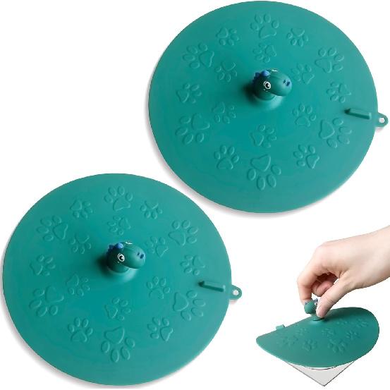 2 Pcs Sewer Deodorant Mat, 5. 9 inch Bathtub Sewer Cover Plug, Cute Silicone Bathroom Floor Sewer Cover, Kitchen, Bathroom and Laundry Room