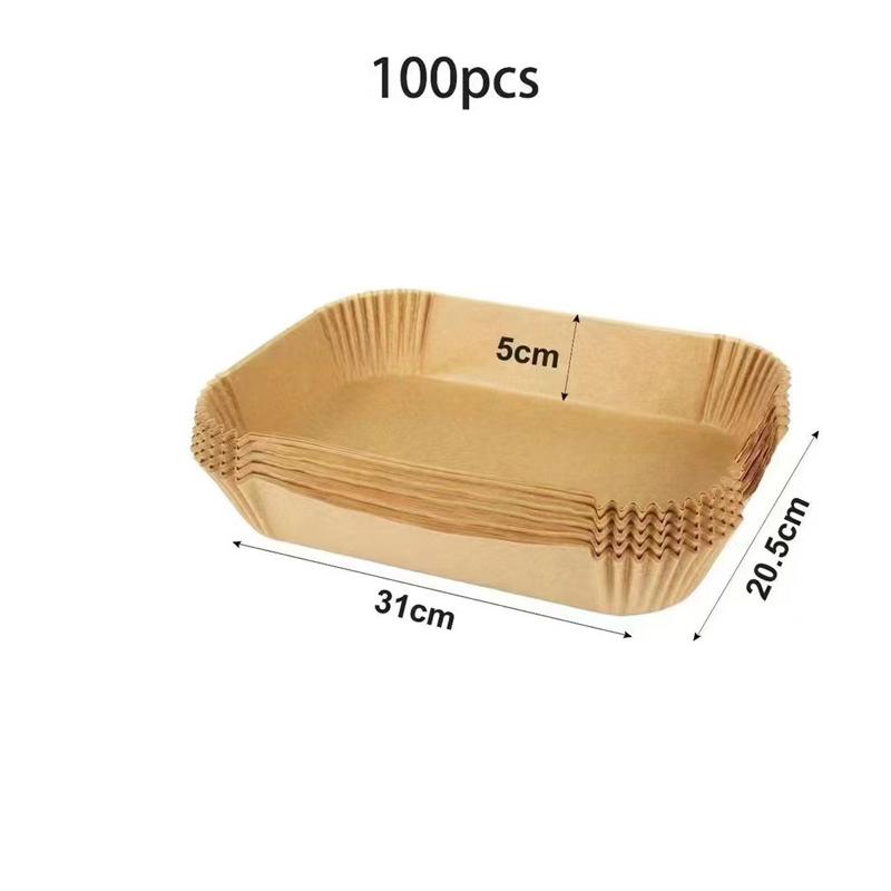 Rectangle Disposable Air Fryer Paper Non-Stick Kitchen Baking Airfryer Mat Oilproof Barbecue Pad Baking Paper Liner Accessories