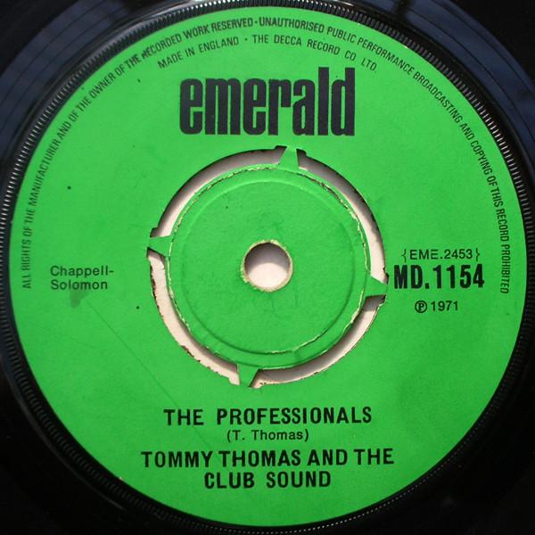 7-дюймовая пластинка TOMMY THOMAS CLUBSOUND The Professionals Belfast Belfas MD11543 Emerald 1971 UK CountryFolk Б/у