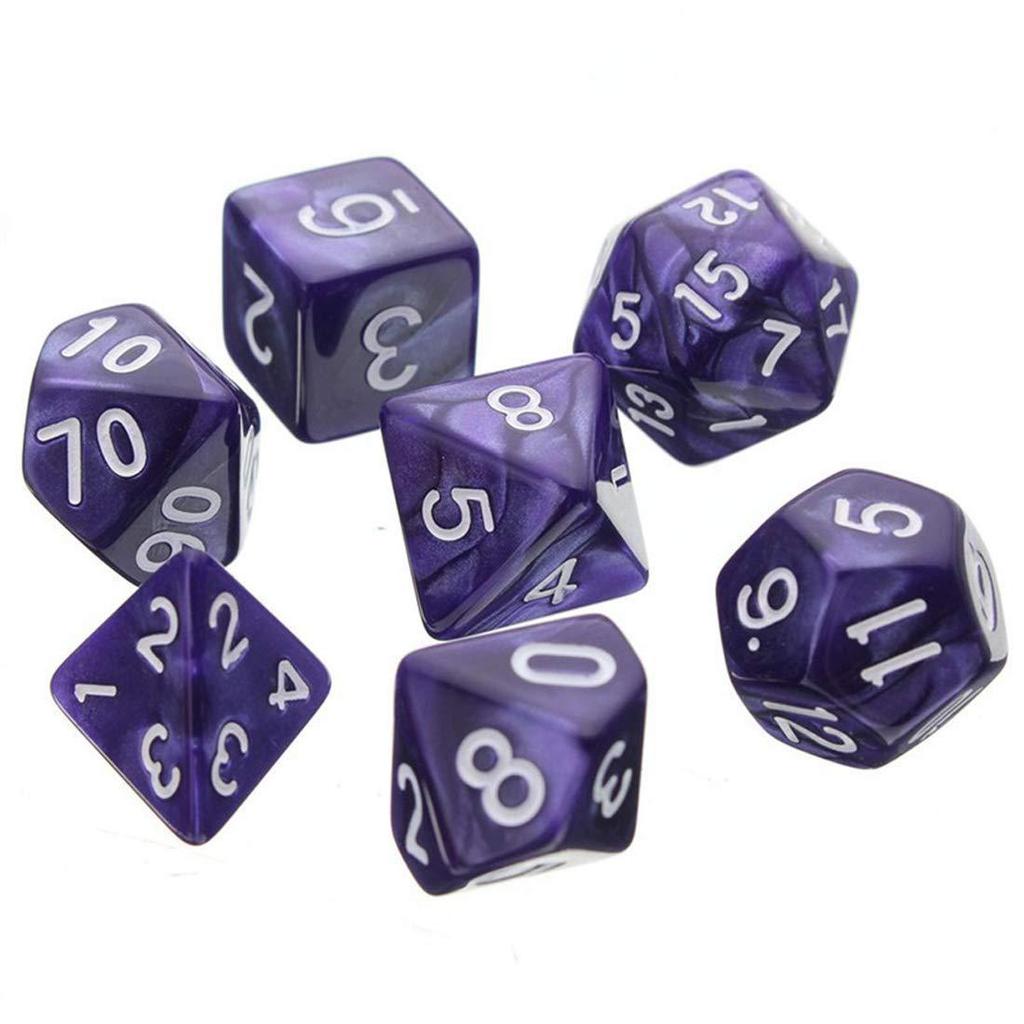 7 шт./лот, многогранные игральные кости из смолы D&D D4 D6 D8 D10 D% D12 D20, многогранные игральные кости TRPG, настольные игры