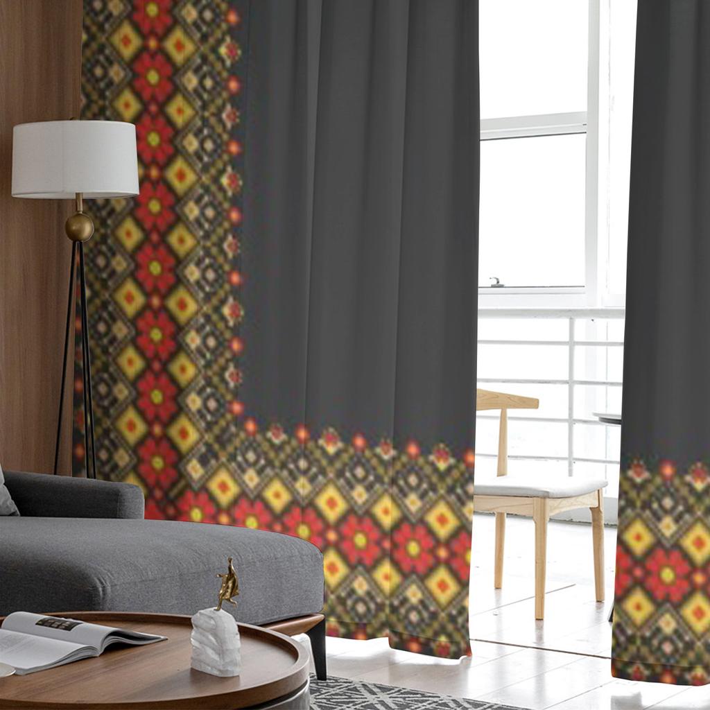 Прозрачные шторы с украинским народным этническим орнаментом для гостиной, прозрачные тюлевые занавески для окон, спальни, кухни, декор, вуаль, шторы