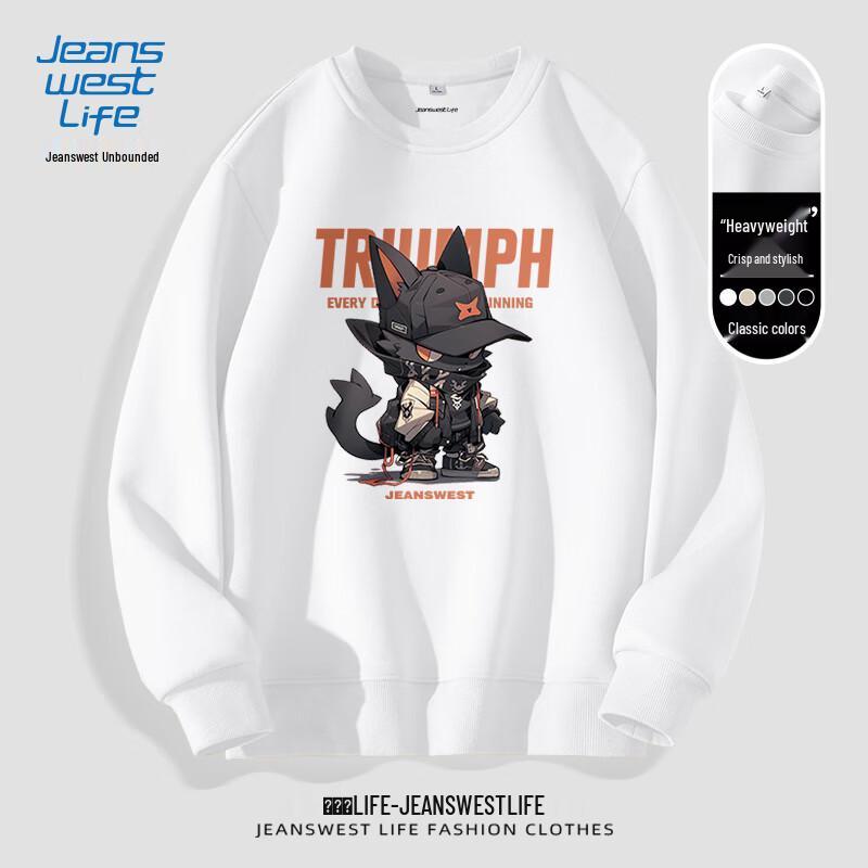 Унисекс толстовка с круглым вырезом Jeanswest LIFE с графикой JZS Cool Orange Black Cat