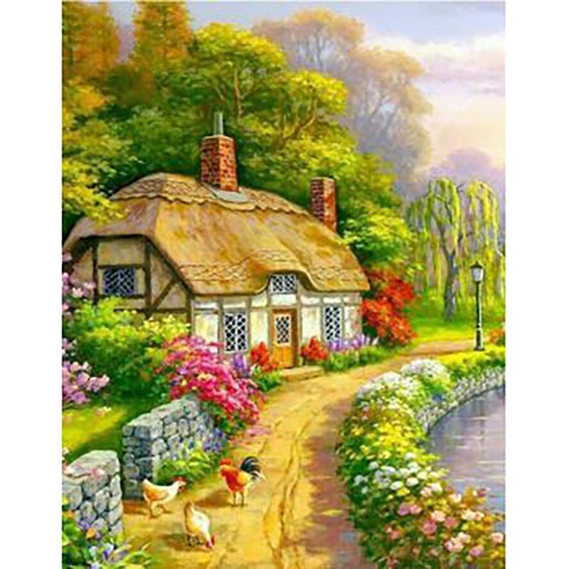 DIY Forest 5D Diamond Painting Full Round Drill Scenic Diamond Embroidery Cross Stitch Mosaic Kits Resin Wall Art Home Decor