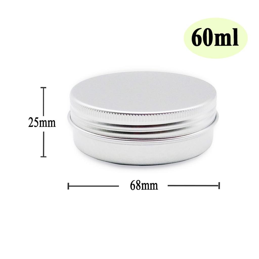 Wopanxye 10 Pack 2oz Silver Aluminum Tin Cosmetic Cream Eyeshadow Ointment Lip Gloss Tea Candle Refillable Container Jars for Paint Aluminum Tin