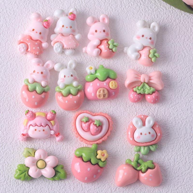 Заколка для волос и украшения из смолы в виде домика для клубники-кролика своими руками для детей