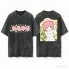 Футболка с коротким рукавом и круглым вырезом Toshinou Kyoko Yuru Yuri с принтом на лицевой и оборотной стороне