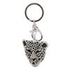 Брелок для ключей, изысканный, украшенный стразами, леопардовая голова, подвеска на сумку для автомобиля, подарок на день рождения для девочки(Серебряный )