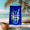 proof beach towel with Golden State Warriors logo pattern - soft,absorbent,quick-drying,machine washable - perfect for swimming,camping,bathing